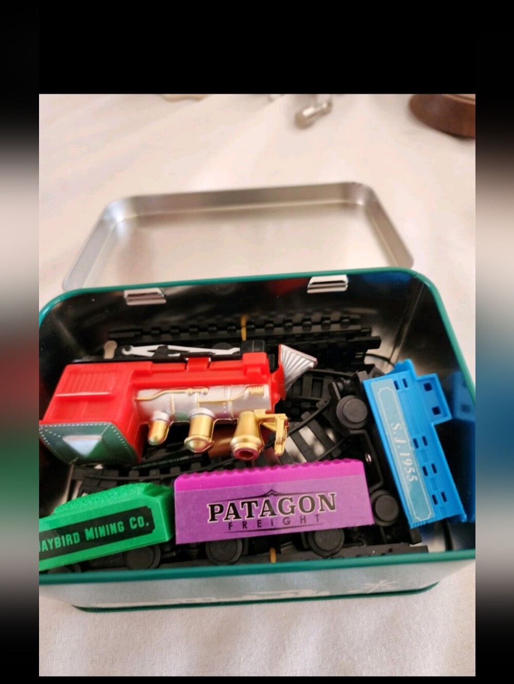 Toy Train In A Tin Express Battery Operated  Track Locomotive New in Plastic Oh - Picture 3 of 3